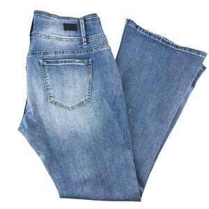 Y2K Flare Jeans High Waist Curve Plus Size 2XL Blue Retro Bell Bottom NWT